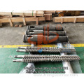 Counter rotating conical twin screw cylinder